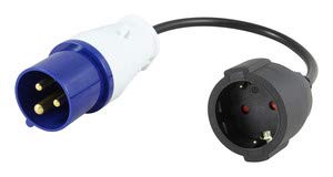 PRENDELUZ Industrial Adapter - Male CETAC to Female Schuko with 1 Metre Cable