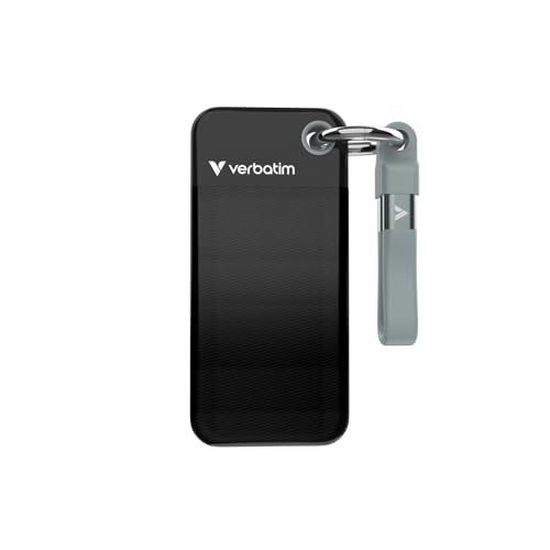 Verbatim Pocket SSD 1TB Externe SSD USB 3.2 Gen2 1000MB/s Schwarz Grau