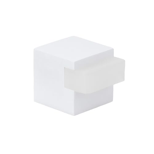 EVI Herrajes Vloerdeurstopper - vierkant design | 20 x 20 mm | staal - wit gelakt | kleefmontage | I-197/20