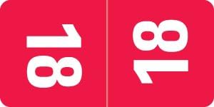 2018 Year Labels, Smead Top Tab Compatible Series, Red, 500/Roll, 1 Roll, 1/2" x 1"