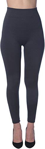 Active Club 6 Pack Women's Fleece Lined Leggings - Soft High Waisted Winter Warm Leggings (S/M, Black/Navy/Dk Grey/Olive/Rose/Brown) - Thumbnail 6