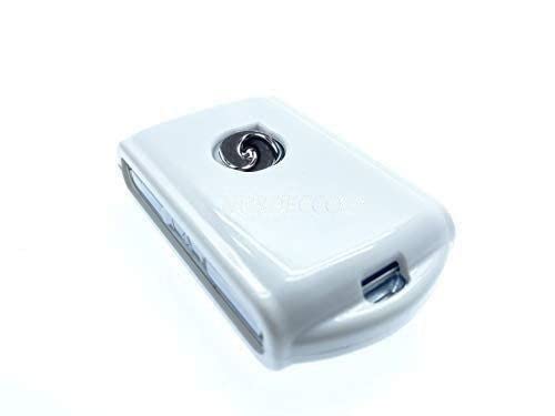 High-Grade Metallic ABS Plastic 2 Piece Protective Case Compatible With VOLVO 4 Button Smart Keyless Fob Remote XC90 Fits Models 2018-20 XC40 XC60 XC90 V60 V90 S90 Hybrid (White)