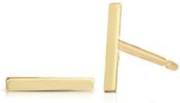 Linear Bar Stud Earrings 14k Yellow Gold