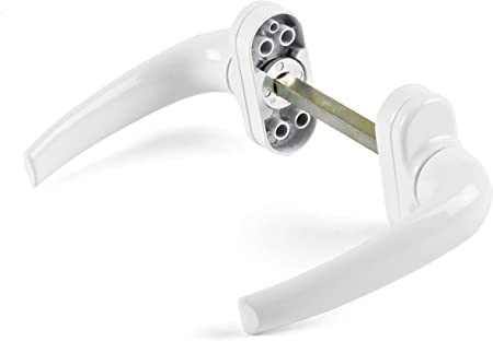 ilserramentista Internal external door handles, pair of aluminum handles (white)