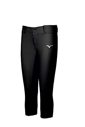 Mizuno Women's Belted Stretch Fastpitch Softball Pant, Black, Medium