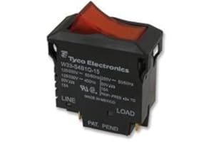 TE CONNECTIVITY / POTTER & BRUMFIELD TE CONNECTIVITY/Potter & BRUMFIELD W33-S4B1Q-15 Circuit Breaker, Thermal, 2P, 250V, 15A