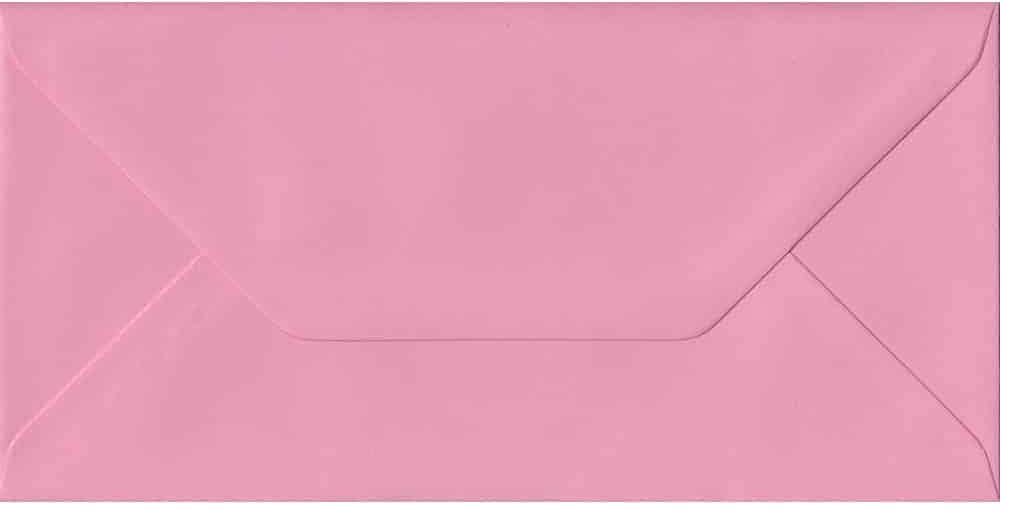 DL (110mm x 220mm) Coloured Envelopes Perfect for Christmas Cards, Greeting Cards, Wedding/Party Invitations, Crafts and Many More - Pack of 12 (Pastel Pink)