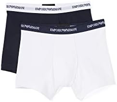 Emporio Armani Men's Intim 2P Boxer, Multicolour (White/Navy Blue