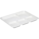 AmazonBasics 5-Compartment Compostable Food Trays, 500-Count