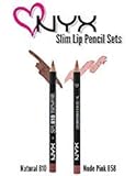 NYX Lip Pencil Set of 2, Nude Pink(858) & Natural(810)