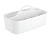 mDesign Bathroom Shower Caddy Tote for Shampoo, Soap, Razors - Medium, White