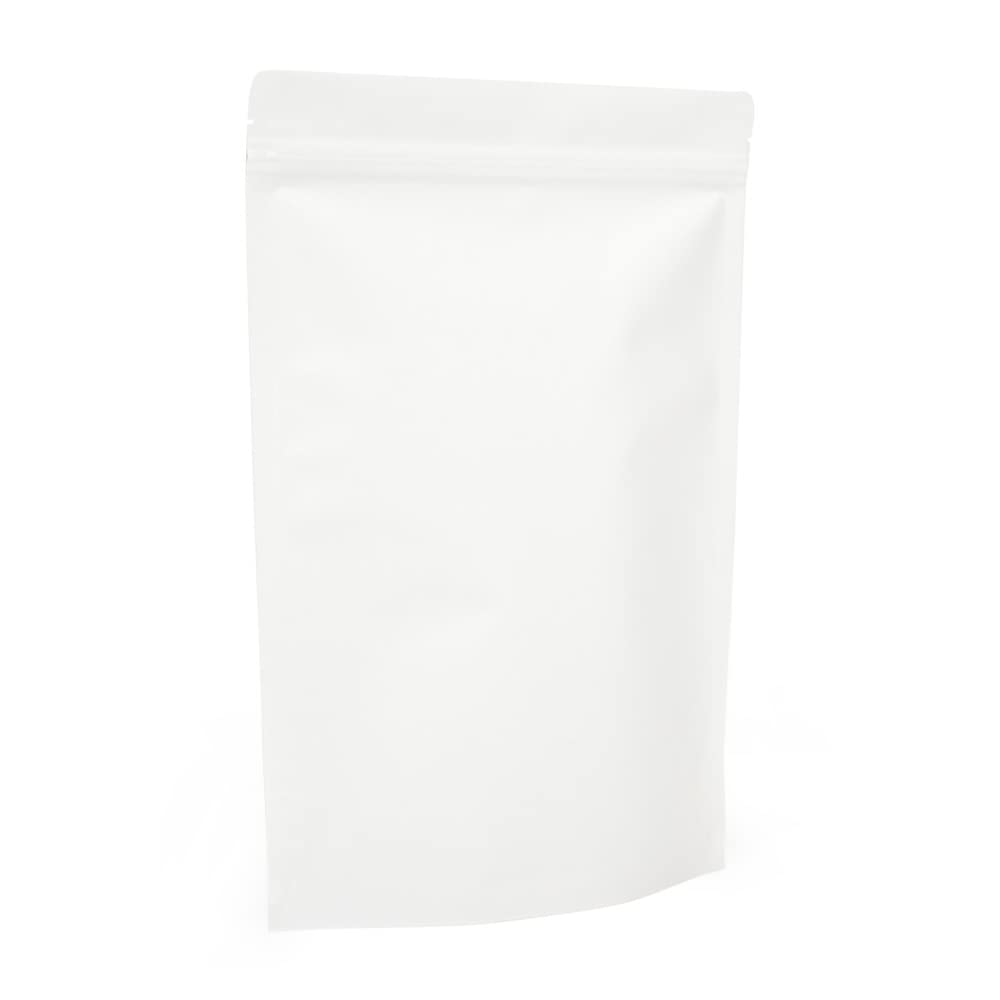 Evergreen Goods 200x300mm White Kraft Ziplock Bags, Reusable, Foil Lined & Heat Sealable Food Pouches for Food Storage, Coffee, Tea, Beans, Nuts, Dried Fruits