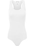 Fifth Parallel Threads FPT Womens Basic Racer Back Tank Top Bodysuit White Large