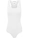 FPT Womens Basic Racer Back Tank Top Bodysuit WHITE LARGE