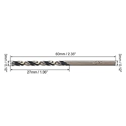 uxcell Straight Shank Twist Drill Bits 3mm High