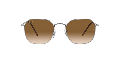Ray-Ban Unisex RB3694 Jim Square Sunglasses, Gunmetal/Clear Brown Gradient, 53…