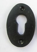 IRONMONGERY WORLD® Vintage Old Style Iron Keyhole Key Hole Covers Escutcheon (Black)