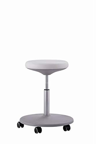 Bimos 1197883 Labster Stool with Castors, Art Leather Seat, Grey