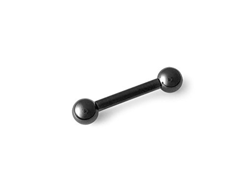 316L Black PVD Coated Surgical Steel Straight Barbell 12g 5/8