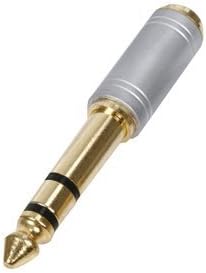 electrosmart Professional Quality Stereo Headphone Adaptor ~ 3.5mm Jack Socket to 6.35mm Plug with 24K Gold Plated Contacts