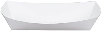 50 White Paper Hot Dog Tray 7" x 2 3/4" x 1 1/2" Party Catering Disposable Trays