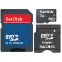 SanDisk 2GB Microsd Card with SD & MiniSD Adapters (SDQ-2048-A11MK US Retail Package)