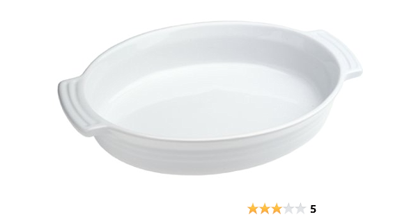 white oval casserole dish