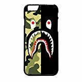 Bape Shark Green Camo And Black iPhone 6 Pus/6s Plus Case (Black Plastic)