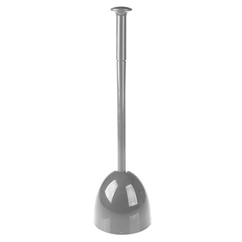 mDesign Plastic Freestanding Hideaway Toilet Bowl Plunger with Holder