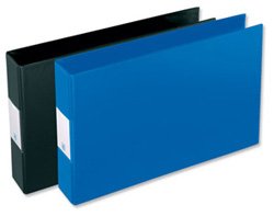 Emgee Lever Arch File PVC 2-Ring 75mm Spine Landscape Black A3 Ref 570490 [Pack of 2]