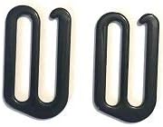 Swimsuit Bra Hooks - Nylon Coated Metal – Black - 1” - Qty 2