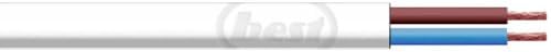 Merriway BH01451 2-Core Round Flex Cable, 2182Y 0.5mm White, 5 Metres (16.5 feet)