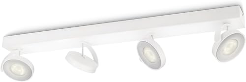 Philips myLiving Clockwork LED 4-er Spotbalken (22 W), dimmbare Leuchte mit 4 integrierten LED Spots, energiesparende Raumbeleuchtung mit langer Nutzl