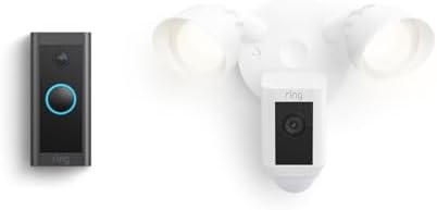 Ring Video Doorbell Wired with Ring Floodlight Cam Wired Plus