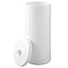 mDesign Free Standing Toilet Roll Holder - Plastic Stand for Bathroom - Space for 3 Rolls - White
