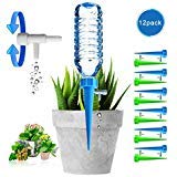 Green Earth Plant Self Spikes System with Slow Release Control Valve Switch, Automatic Vacation Drip Irrigation Watering Devices,Care Your Indoor & Outdoor Home Office Plants-12 Pack