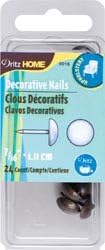 Dritz Upholstery Decorative Nails 7/16 inch 24/Pkg Antique Brass Smooth Head 9016 (3 Pack)