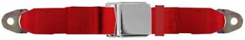 2-Point Lap Seat Belt, Flame Red, 60 Inch Length, with Chrome Lift Latch