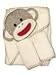 Sock Monkey Hooded Towel and 2 Washcloth Set by Baby Starters - Off-White - N...
