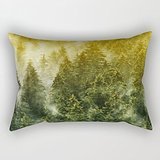 Mountians Forest Throw Pillow Case 12 X 20 Inches / 30 By 50 Cm For Living Room,bench,wife,boys,teens,home Theater With Two Sides