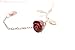 CHOA 3D Rose Bracelet,Charm Gold Silver Personalized Rose Pendant Bracelet for Women Girls (red Rose Rose Gold)