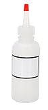 Vestil BTL-RC-4-LBL Low Density Polyethylene (LDPE) Round Graduated Dispensing Bottle with Label and Red Cap, 4 oz Capacity, Translucent
