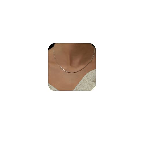 YANODA Herringbone Necklace for Women,14K Gold