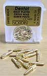 Nordin Dental HN-L4 Swiss Made Gold Plated Conical Cross Head Screw Post L4 12/pk