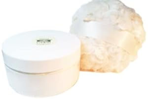 DE'ESSE BOUTIQUE Honeysuckle Scented Silk Dusting Powder Set - 8 oz Jar Silk Powder and Silky Body Powder Puff