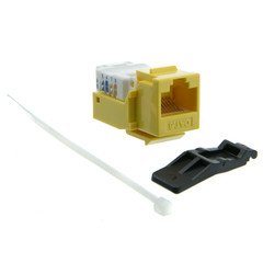 Dealsjungle Cat6 Keystone Jack, Yellow, Toolless, RJ45 Female