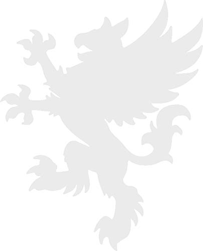 hBARSCI Heraldic Griffin Vinyl Decal - 5 Inches - for Cars, Trucks, Windows, Laptops, Tablets, Outdoor-Grade 2.5mil Thick Vinyl - White