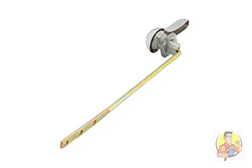 TOILET TANK FLUSH LEVER Replacement Part - Universal Fit - Stylish Chrome Finish, Stainless Steel Handle - Ideal for Most Front-Mount Tank Models