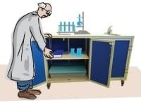 Monsam PSE-2046 Mobile Demo Table with Self Contained Portable Sink44; Blue