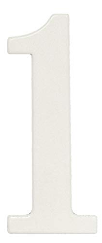 Fancy White Reflective Mailbox or House Number - 1 - Size 4" - (select size (2",3",4",5" or 6") and digit (0-9) in dropdown menus) - Thick, Die-cut PVC